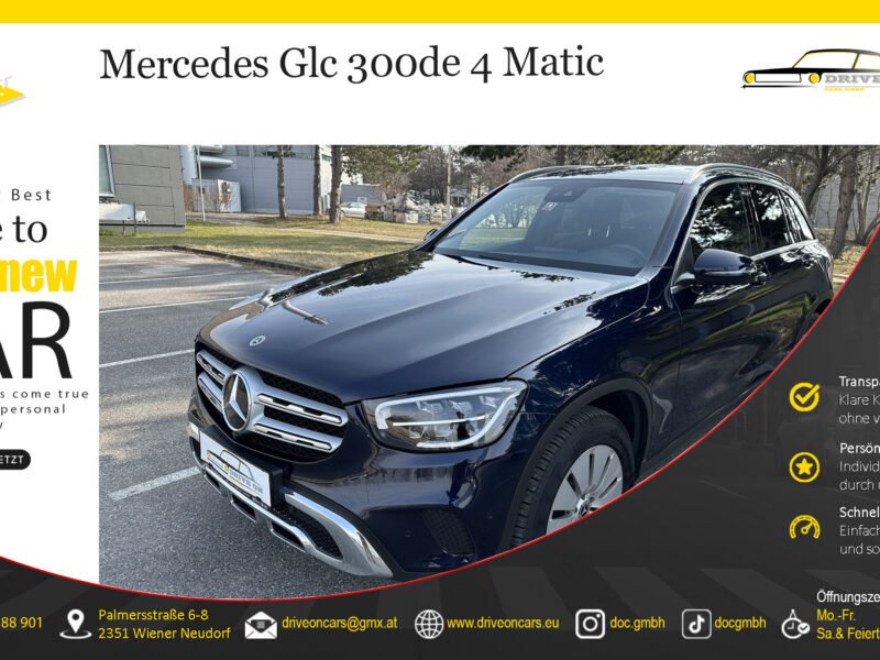 2022*MERCEDES-BENZ*GLC 300de*4Matic*143kW*Plug-in-Hybrid*9G-TRONIC*360°*EPS*ABS